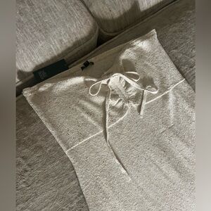 Cream Knit Strapless Dress